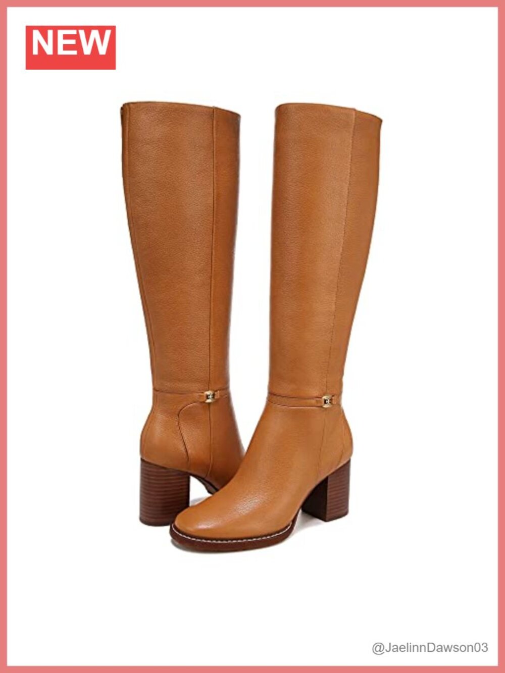 Sam Edelman Women's Elsy Knee High Boots - Caramel Se, Round Toe, Block Heel